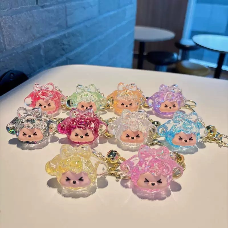 The popular acrylic little sheep sand bottle keychain, cute kiki figurine, bag pendant, gift key chain, blind box Specification image