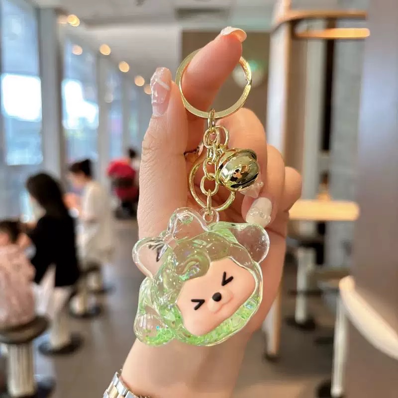 The popular acrylic little sheep sand bottle keychain, cute kiki figurine, bag pendant, gift key chain, blind box detail image 5