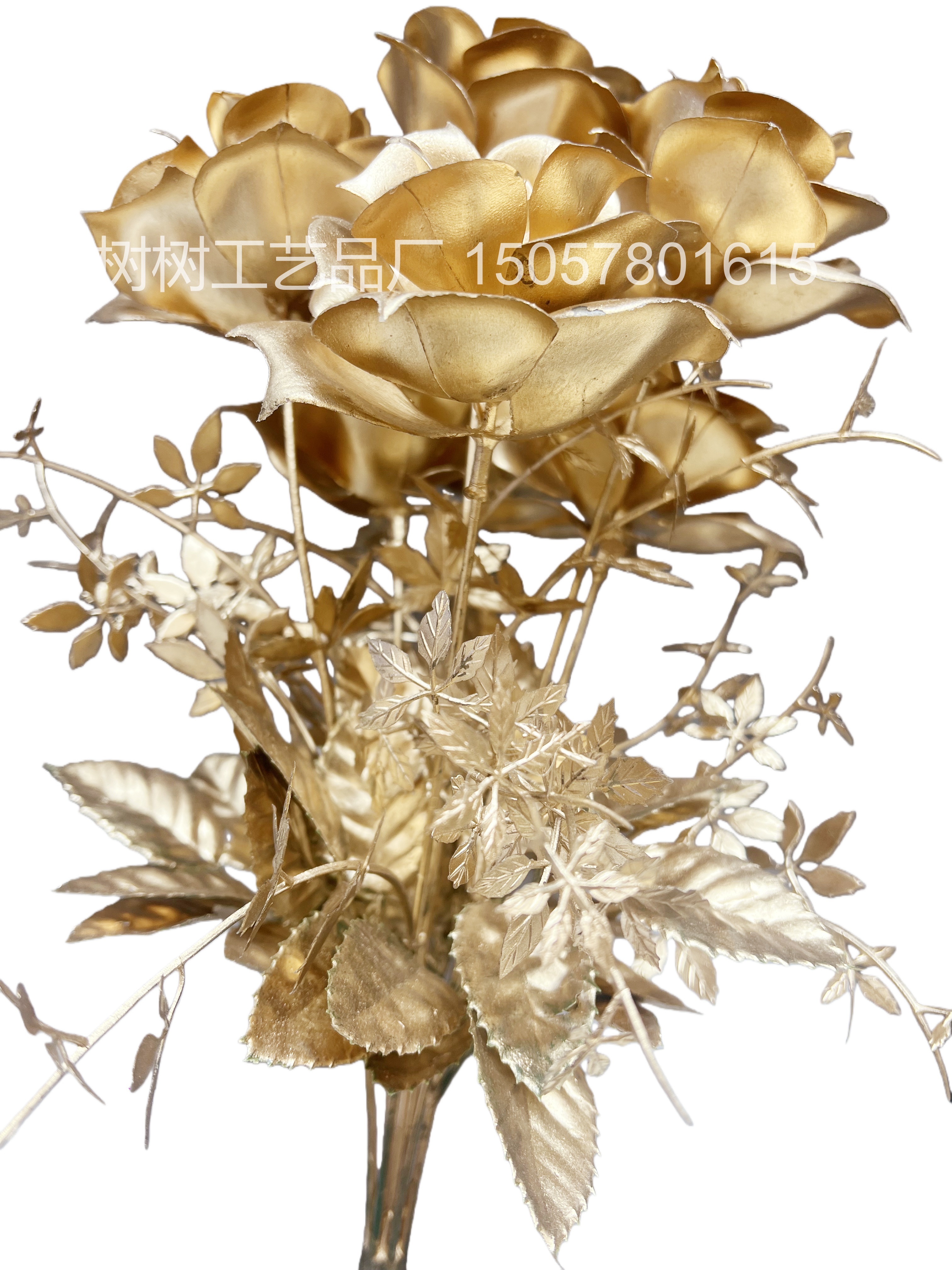 Golden leafed rose artificial flowers, Christmas flowers, home decoration gift accessories, Christmas flower accessories, artificial flowers, handcrafted flowers, artificial flowers detail image 6