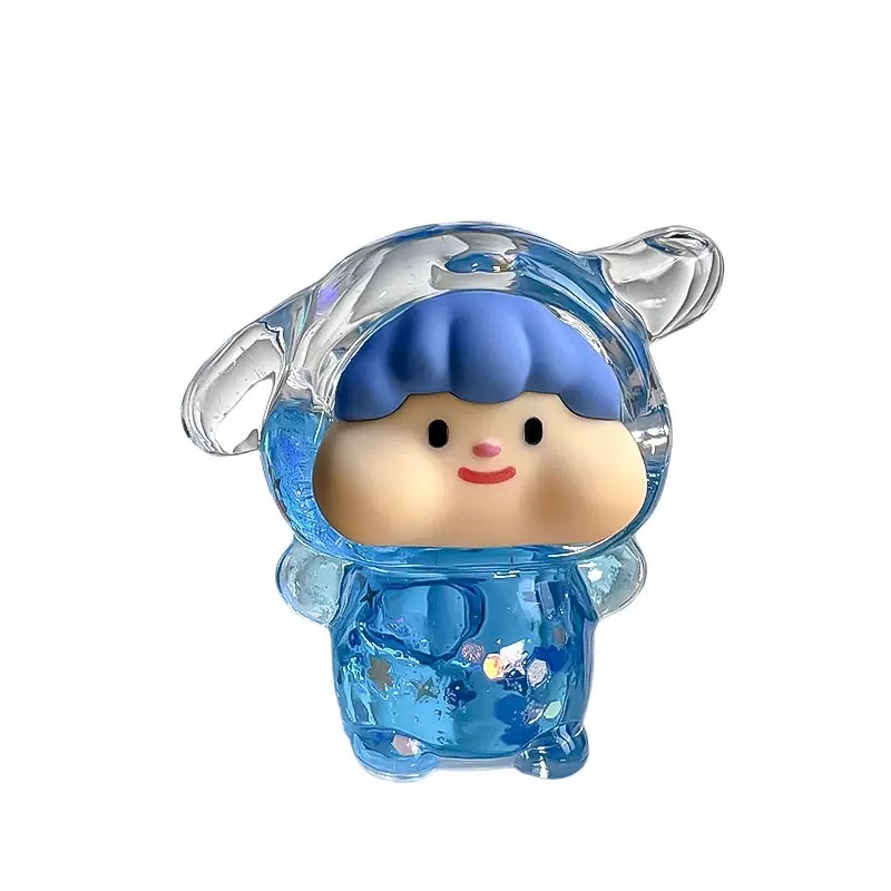 Creative cotton candy puppy with luminous flash, super cute cartoon shape, flowing sand in oil style decorative item, blind bag wholesale blind box detail image 5