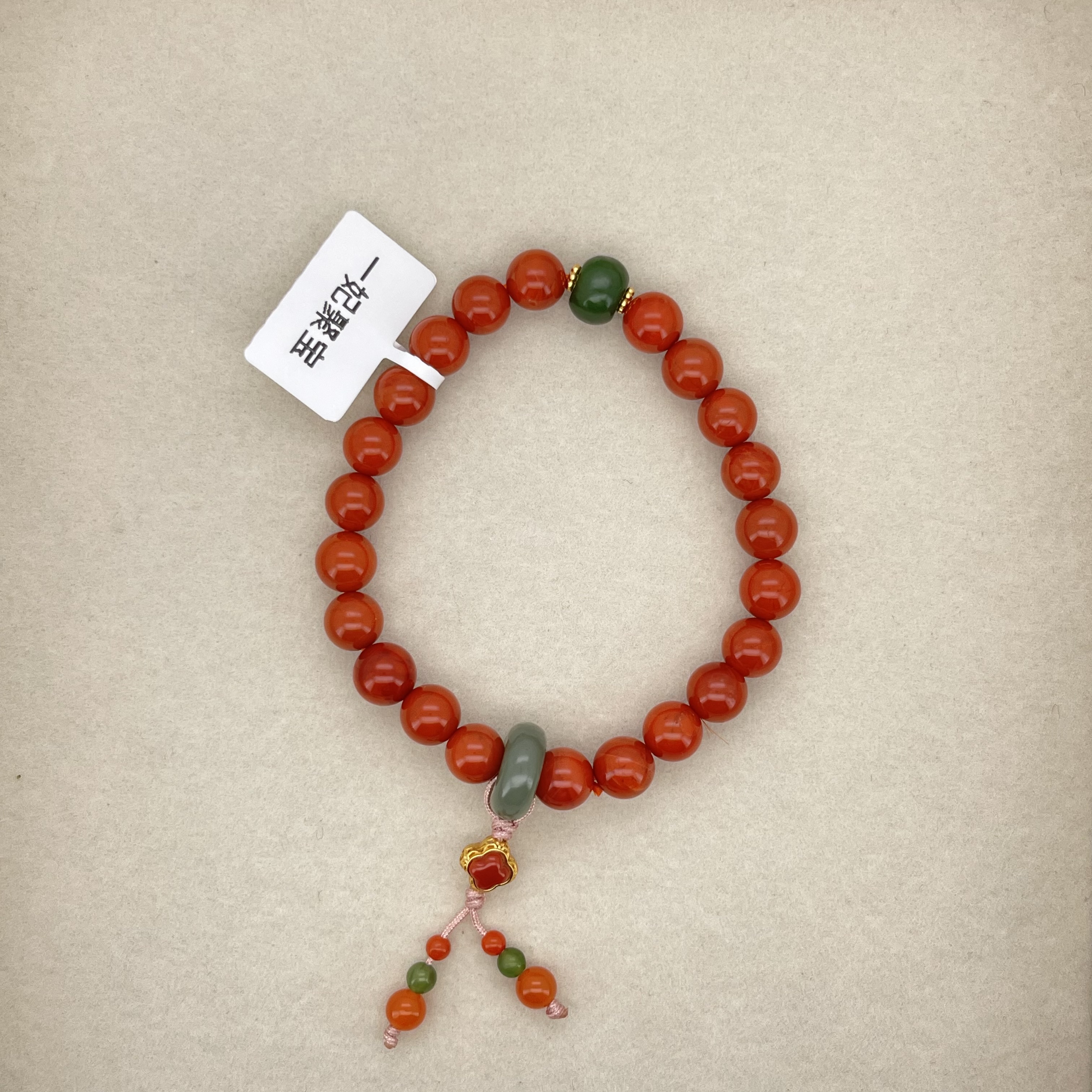 南红手串配饰纯银手工编织和田玉配南红小提溜配南红小珠详情图5