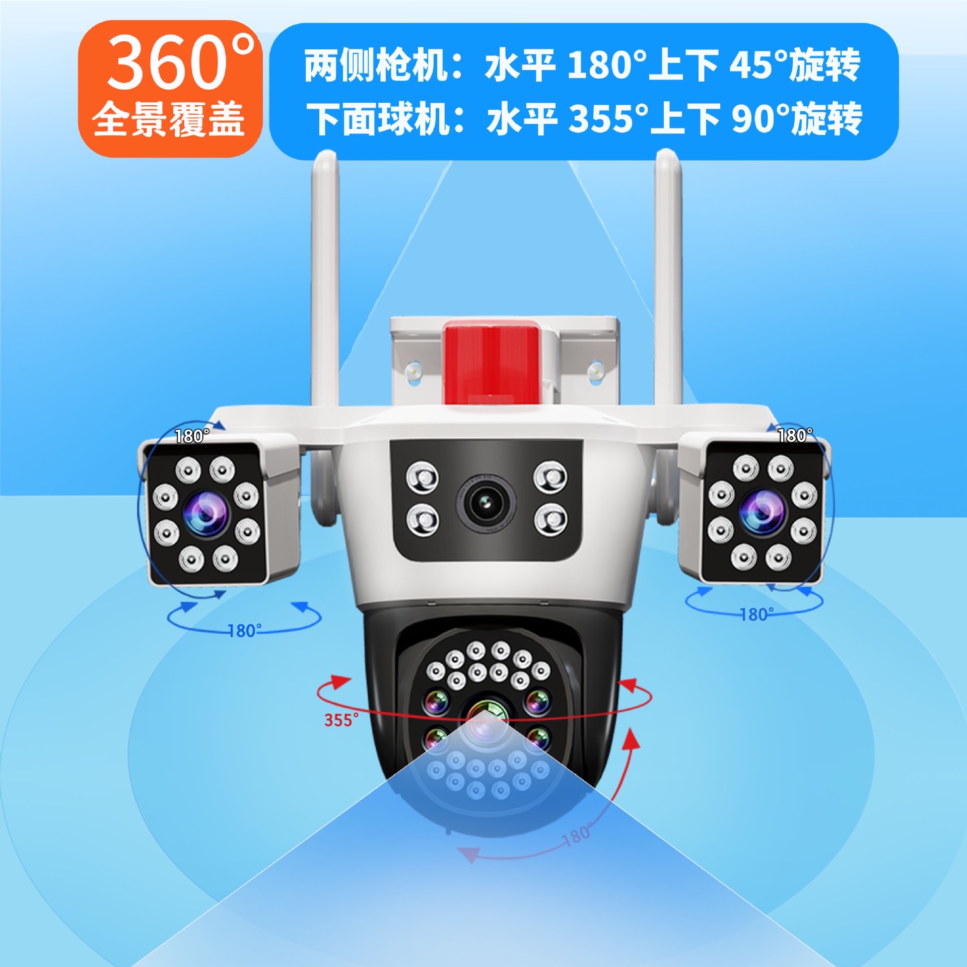 Outdoor home surveillance camera, 360-degree night vision security, WiFi smart outdoor mobile network, wide-angle infrared Application Scenario