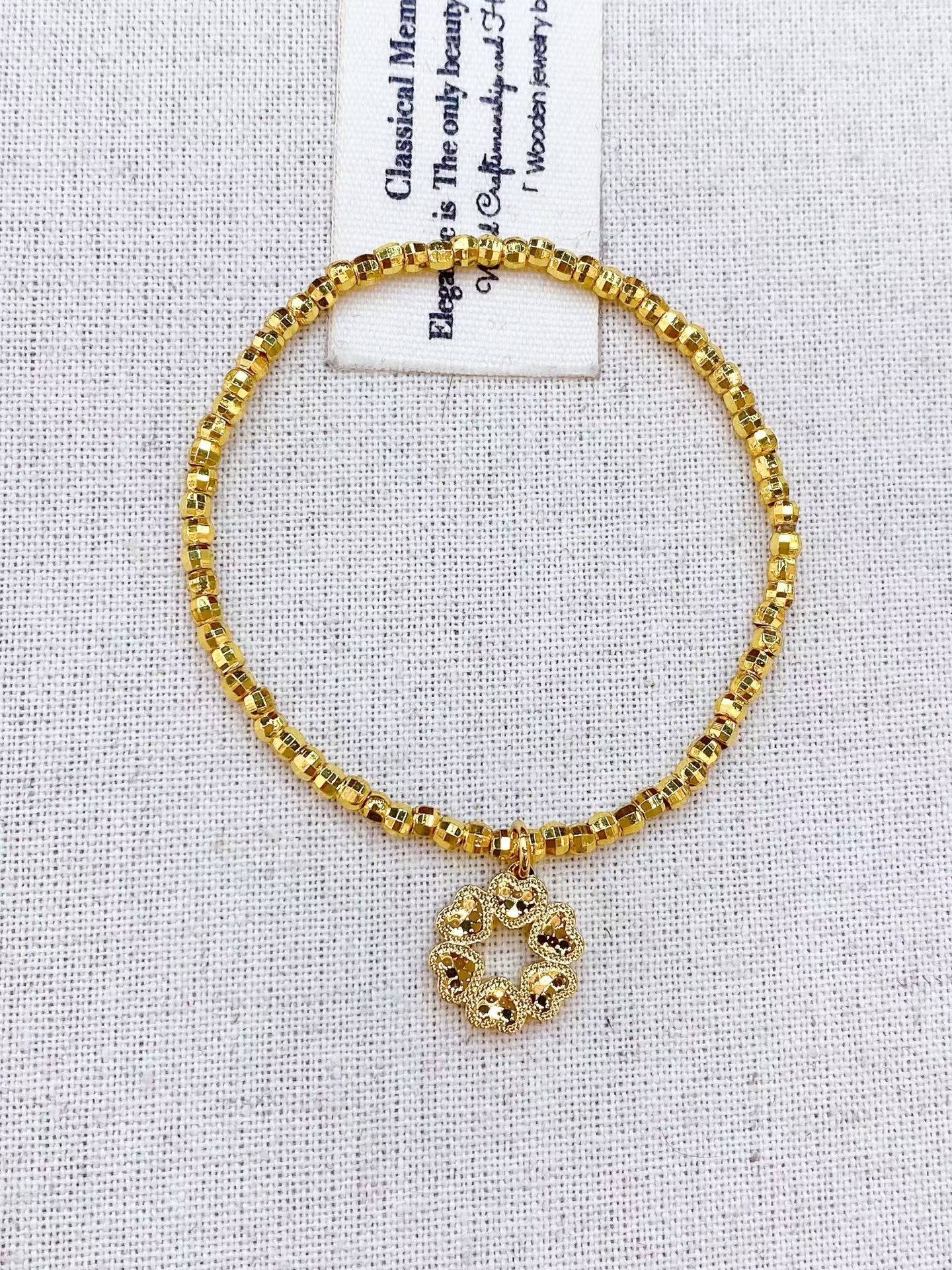 Cute copper gold-plated bracelet, bracelet, fashionable jewelry, women's bracelet accessory gift