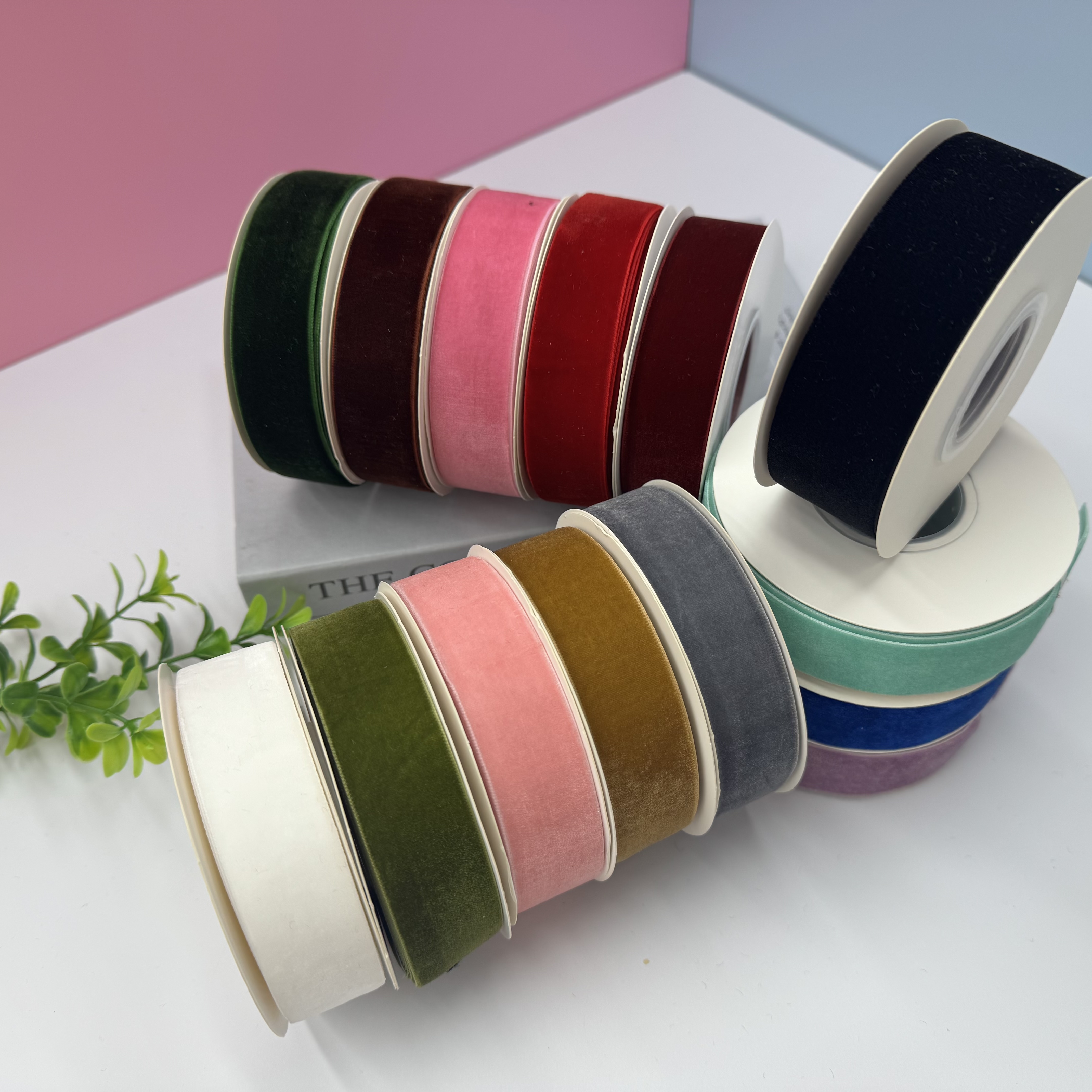 2.5 cm velvet tape, gift packaging webbing, clothing accessories, flocking tape, DIY handmade flocking tape, wholesale bow accessories detail image 4