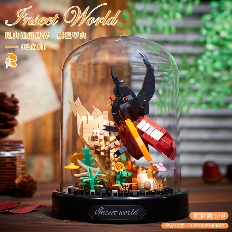 Insect, bee, butterfly, mantis, dragonfly building blocks, flower bouquets, assembly, educational children's toys, student birthday gifts, ornaments detail image 7