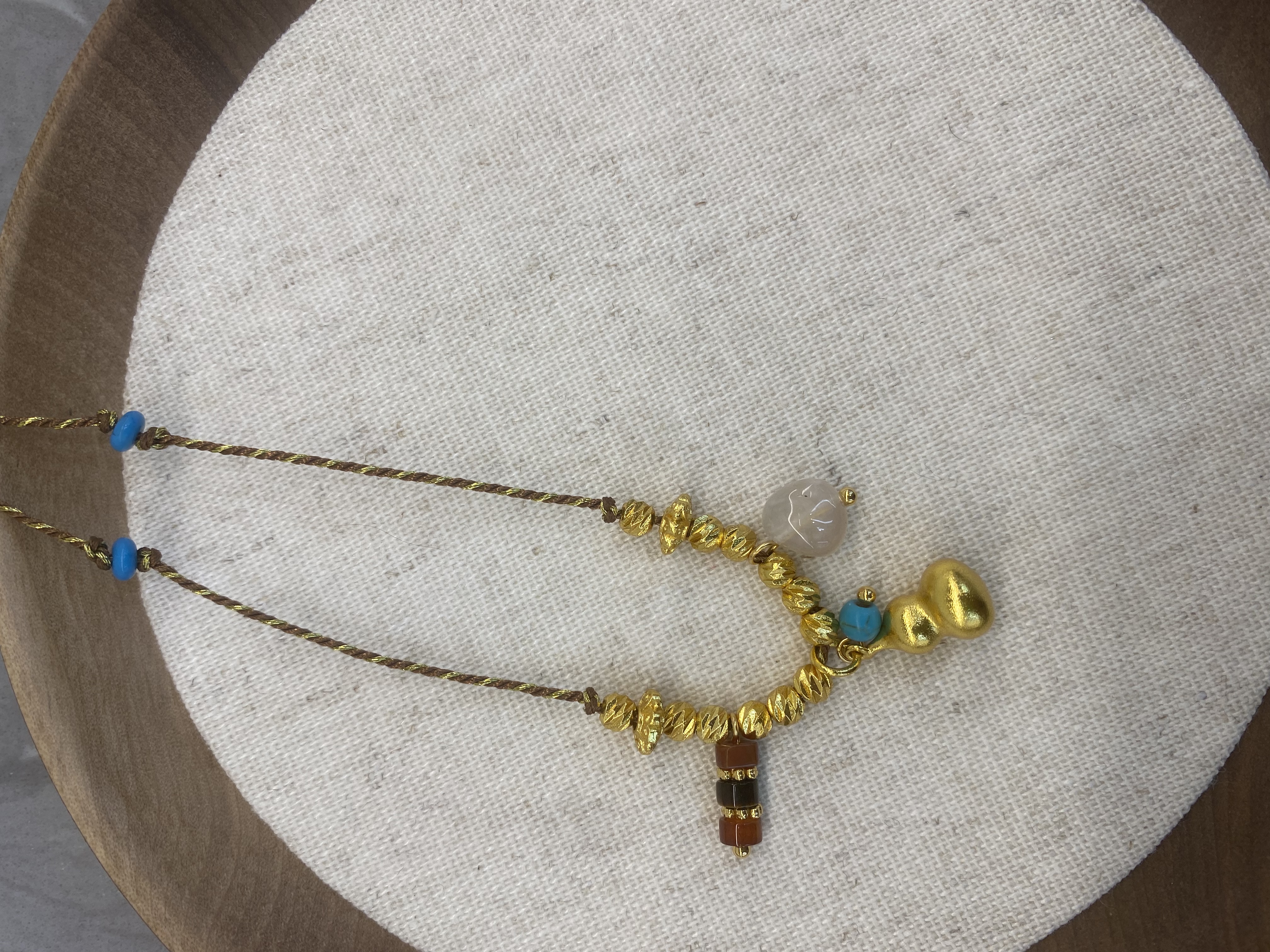 Women's long sweater chain, simple antique fabric rope 18-strand necklace, women's accessory, fashionable and versatile