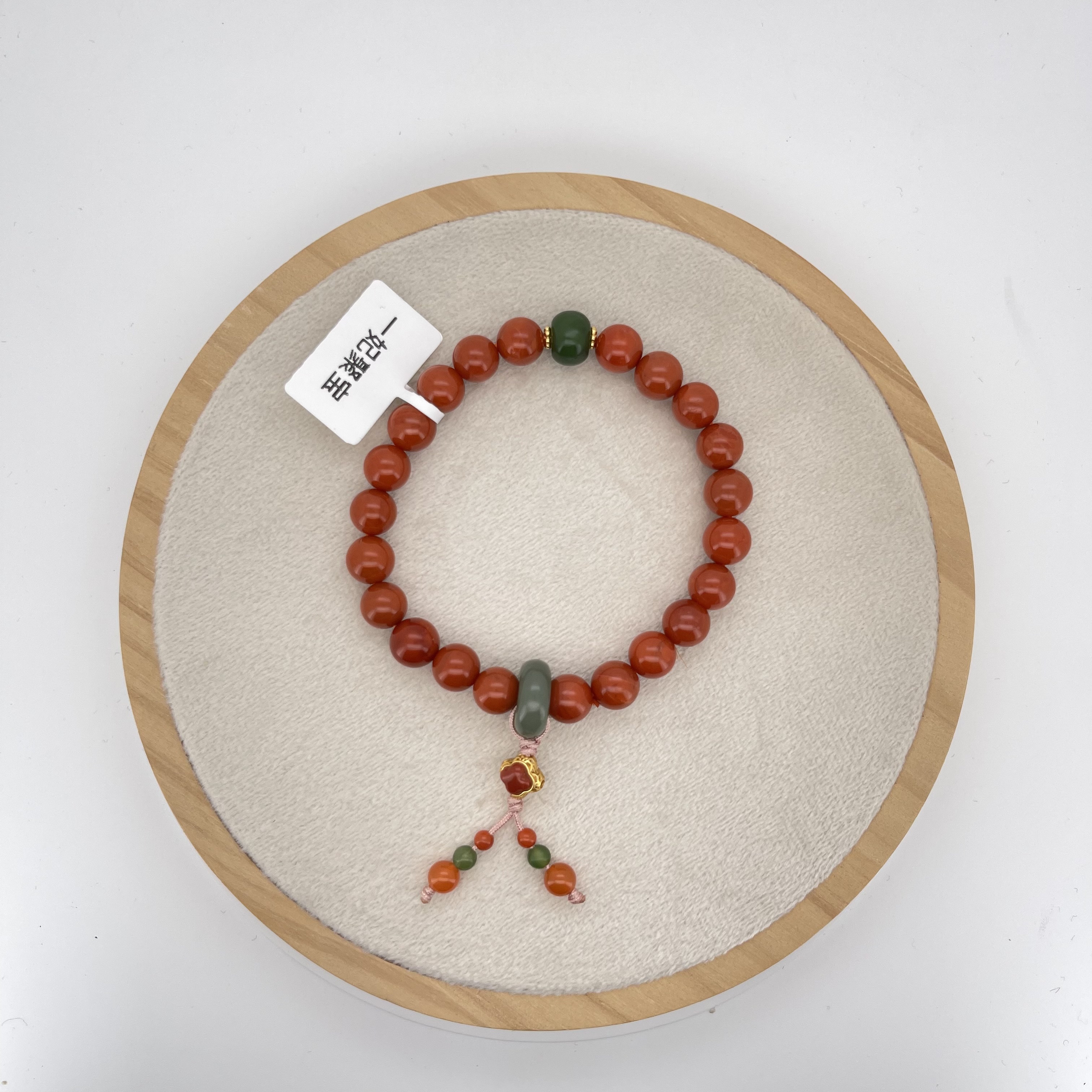 南红手串配饰纯银手工编织和田玉配南红小提溜配南红小珠详情图2