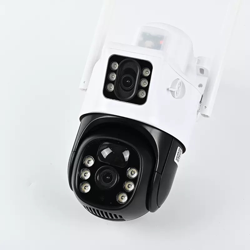 Solar-powered camera, dual-screen gun ball, three-eye, 10x zoom, low-power battery, wireless monitor details Picture