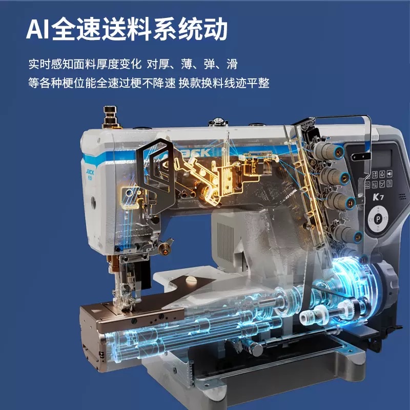JACK K7 industrial sewing machine, automatic thread cutting three-needle and five-thread 冚 machine, intelligent computerized sewing machine details Picture