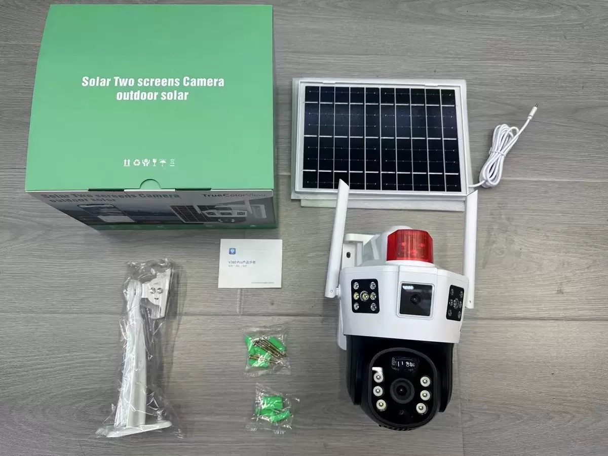 V380 three-screen wireless camera OKAM 4G high-definition full-color night vision mobile phone remote solar monitor Application Scenario