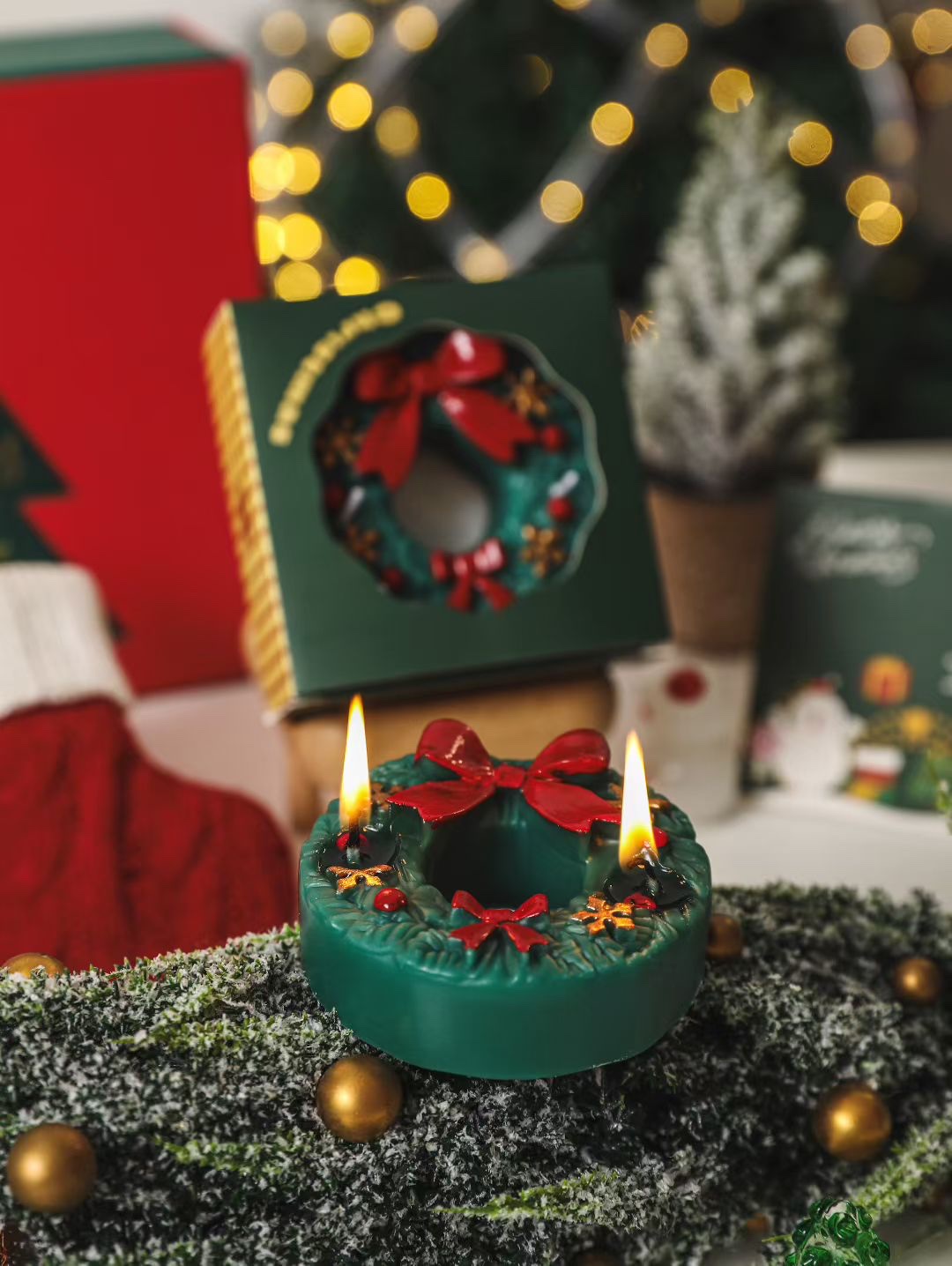欧洲香薰蜡烛派对圣诞香氛蜡烛香薰蜡烛装饰家用香味蜡烛圣诞花环圣诞节详情图1