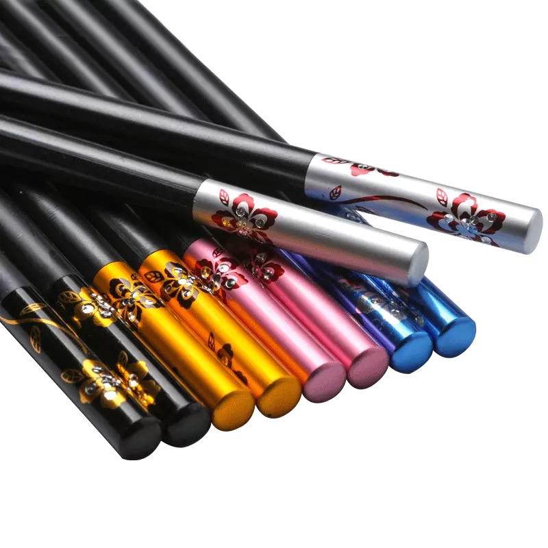 密胺筷酒店筷彩色套头点钻