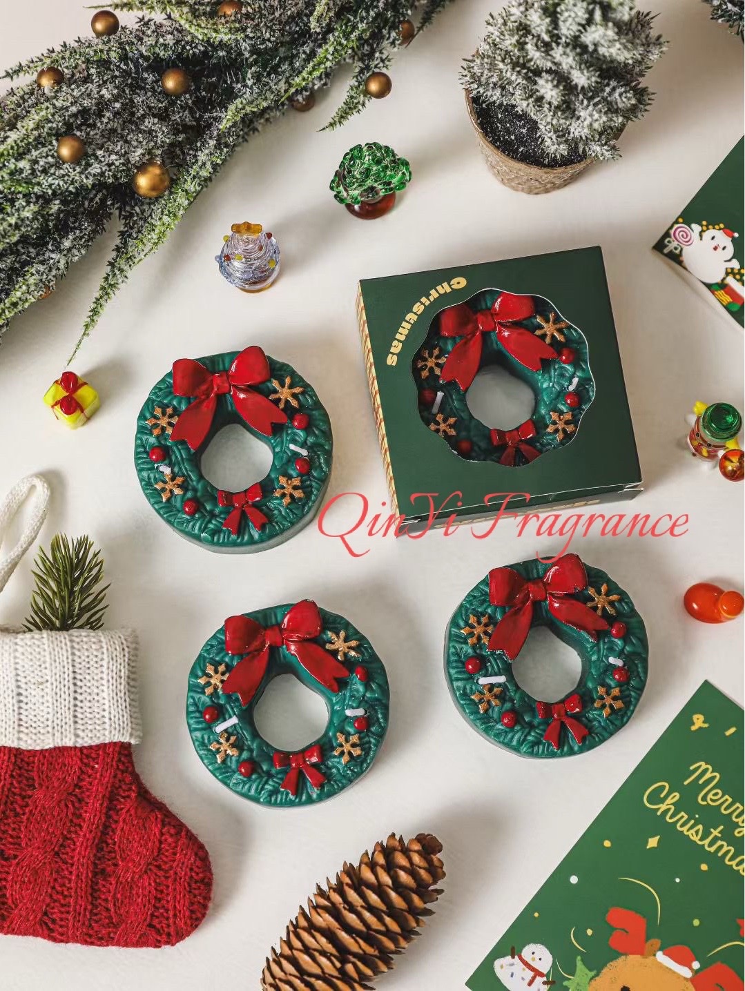 欧洲香薰蜡烛派对圣诞香氛蜡烛香薰蜡烛装饰家用香味蜡烛圣诞花环圣诞节详情图2