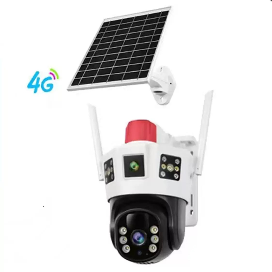 V380 three-screen wireless camera OKAM 4G high-definition full-color night vision mobile phone remote solar monitor Item Picture