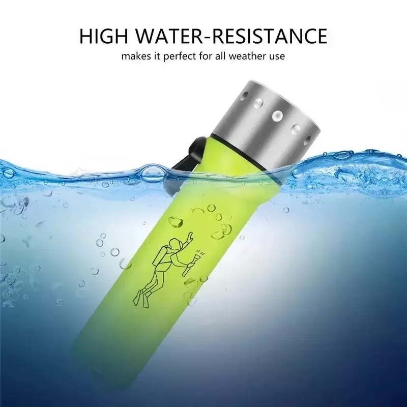 跨境潜水电筒强光水下照明应急探险探洞防水远射迷你便携户外手电
