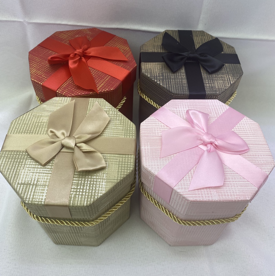 八角苹果盒 网格纹小号 礼品盒 精品盒