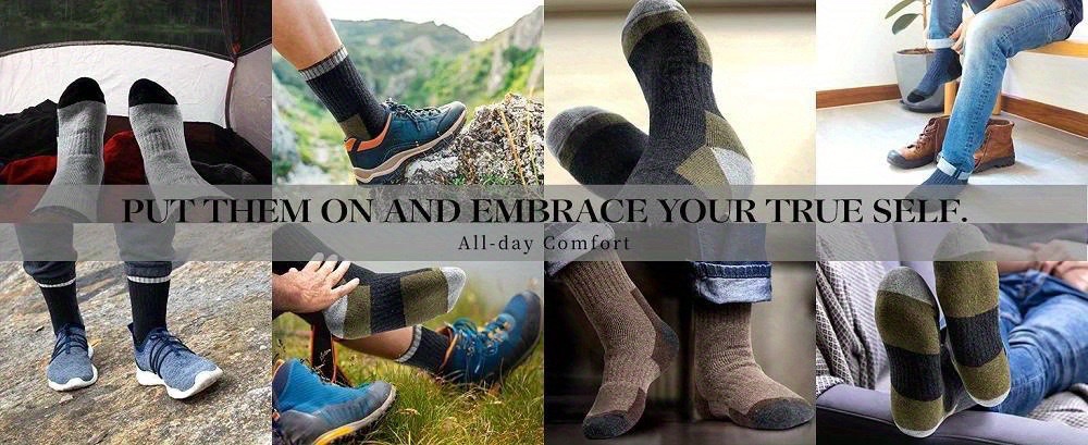 Autumn and winter thickened cross-border large-sized best-selling socks: men's wool socks with fleece, warm cashmere socks, high-top long socks in multiple colors detail image 6