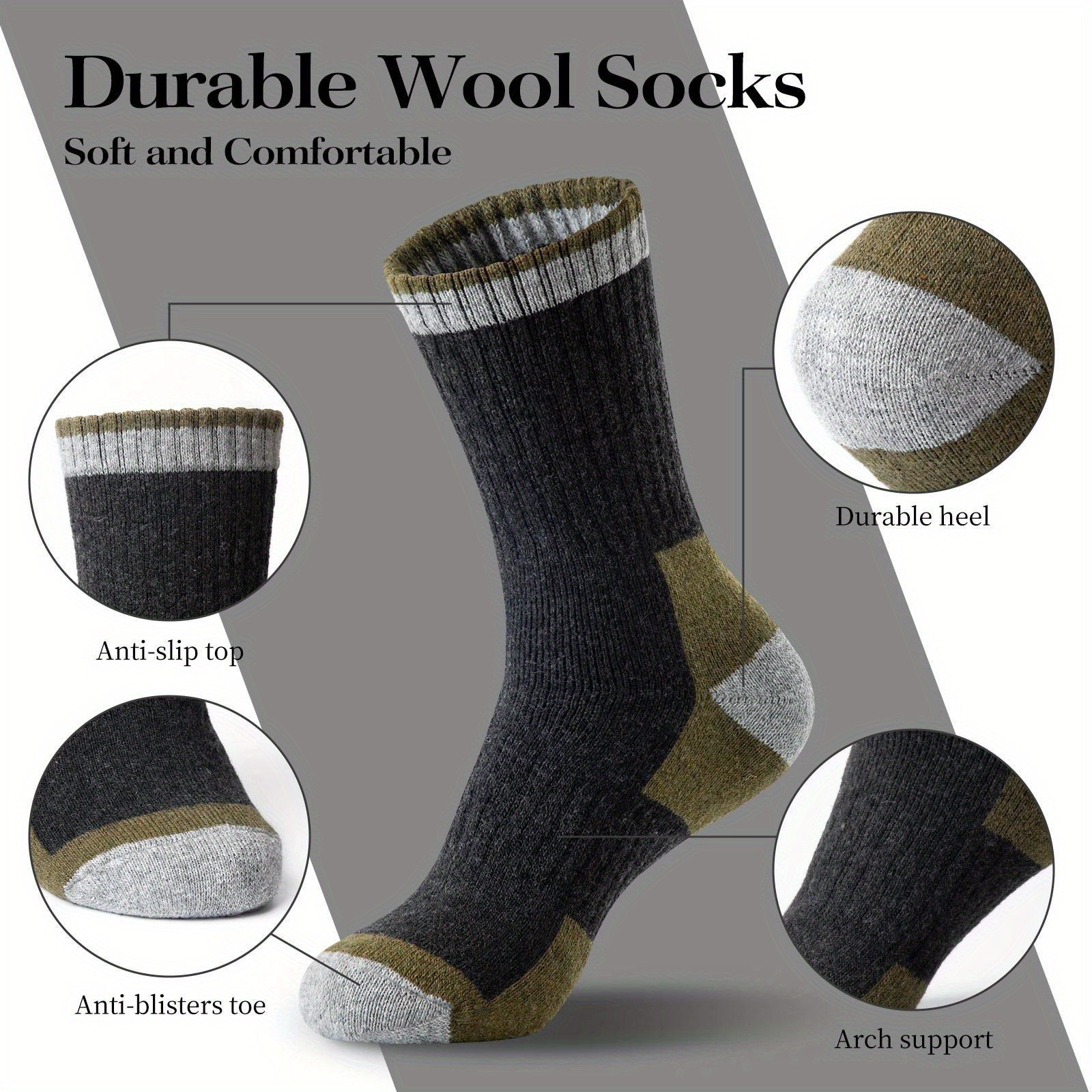 Autumn and winter thickened cross-border large-sized best-selling socks: men's wool socks with fleece, warm cashmere socks, high-top long socks in multiple colors detail image 4