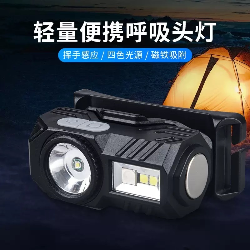 XPE LED headlamp, multi-functional with pen holder, built-in battery, magnetic multi-light source induction strong headlamp