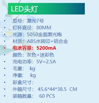 The adventure fishing tactical sensor headlamp function, the head-mounted lamp night fishing lighting equipment, comes with overcharge protection and short-circuit protection details Picture