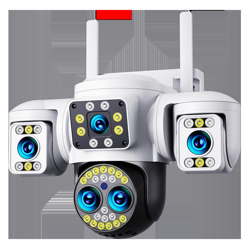 Surveillance camera, home camera, outdoor monitor, night vision, indoor three-screen wireless network camera
