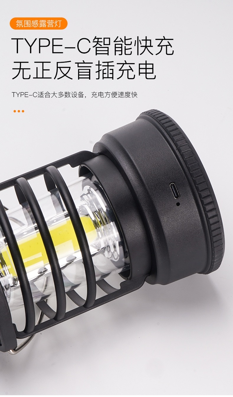 户外露营灯超长续航野营照明氛围灯天幕帐篷悬挂充电手提照明马灯详情图6