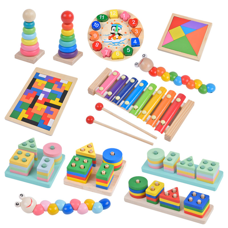 Early education and intelligence baby children's toy eight-tone piano rainbow tower random combination
