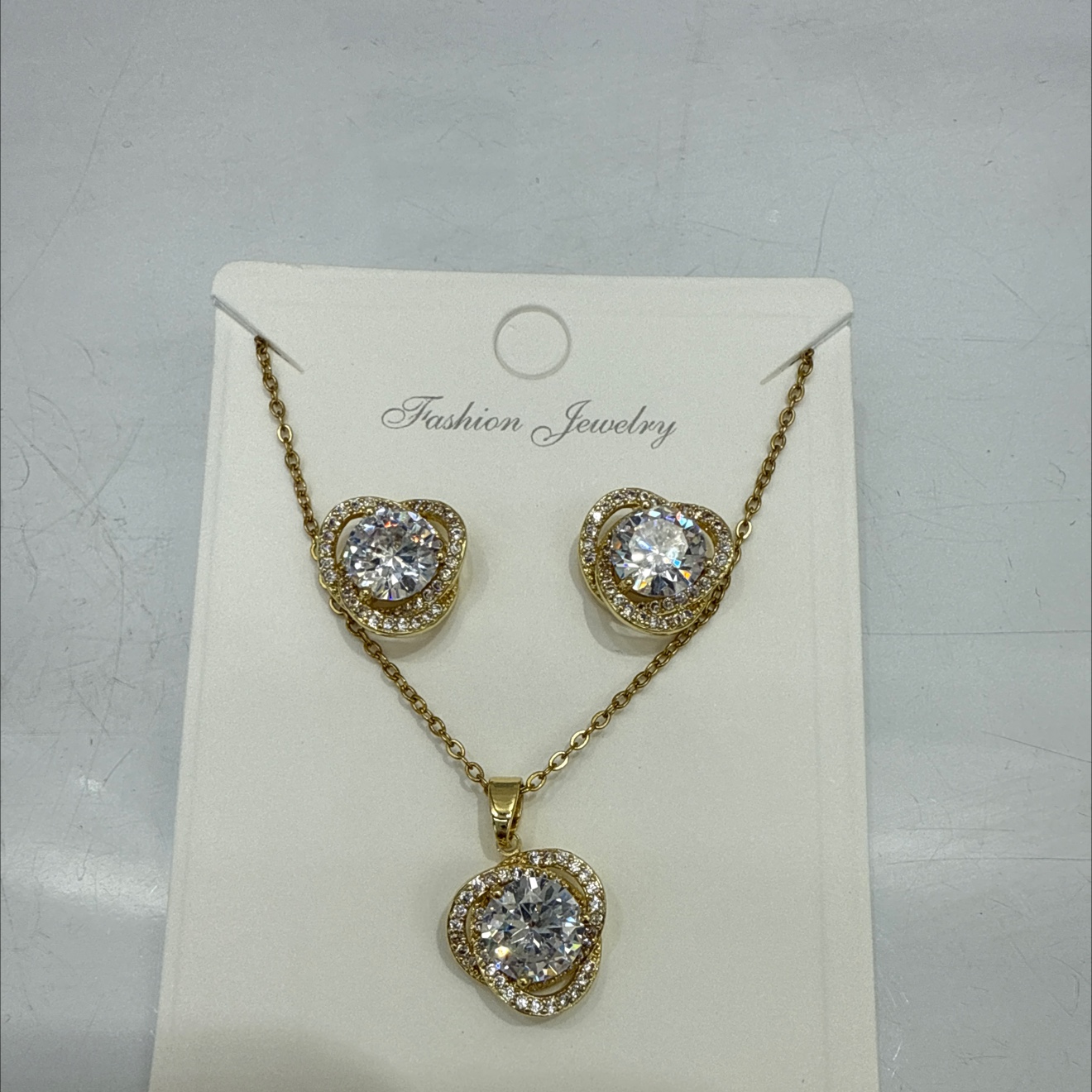 不锈钢链条铜吊坠项链套装时尚百搭女款首饰配饰美丽大方简约潮流