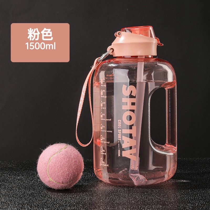 Plastic cups, portable straws, water cups, tritan outdoor sports water bottles, daily buckets, large-capacity space cups detail image 3