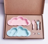 粉蓝色云朵四件套