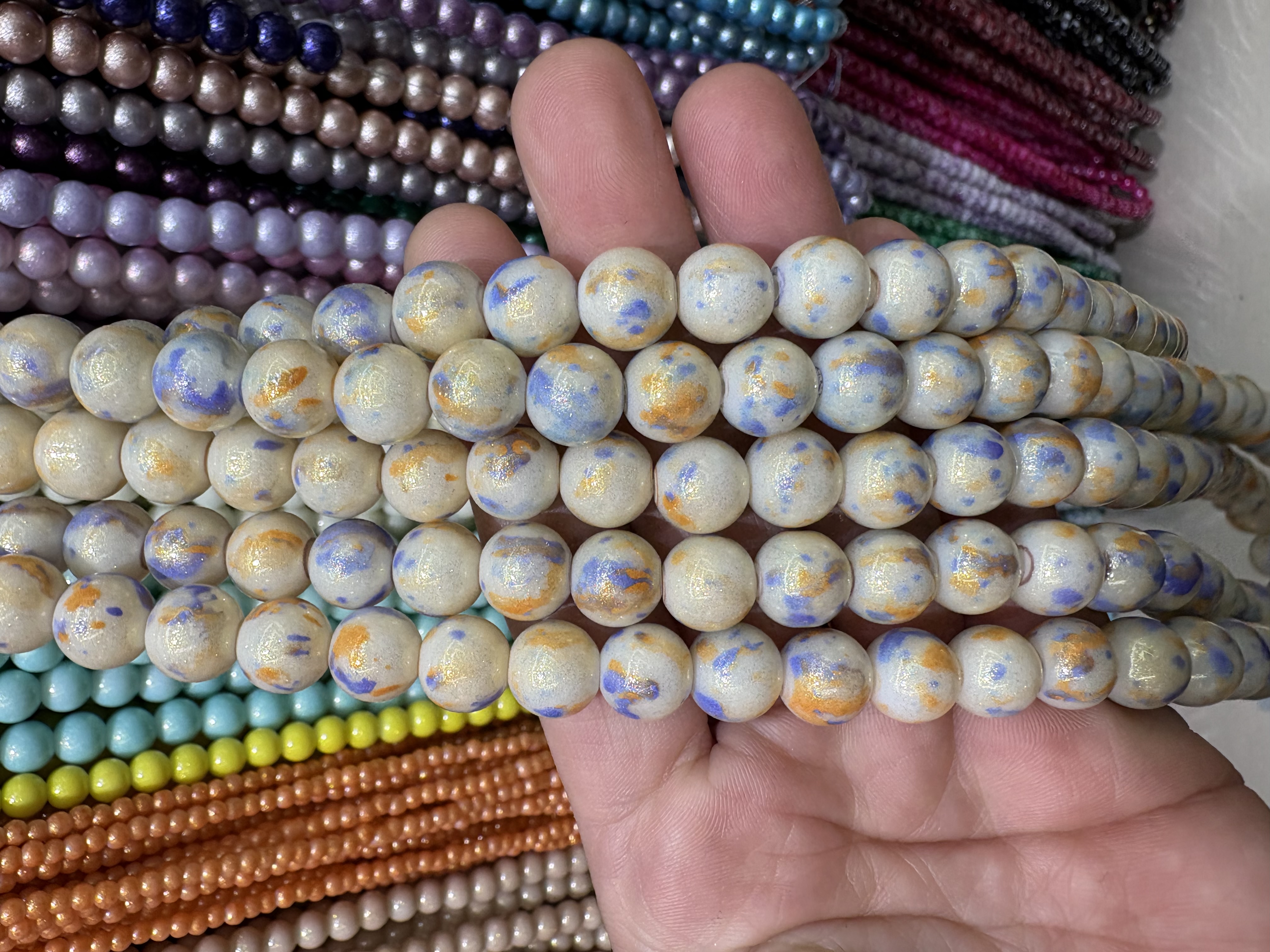 手工DIY珠子珍珠串珠木珠配件多色创意手工材料饰品制作用品串珠