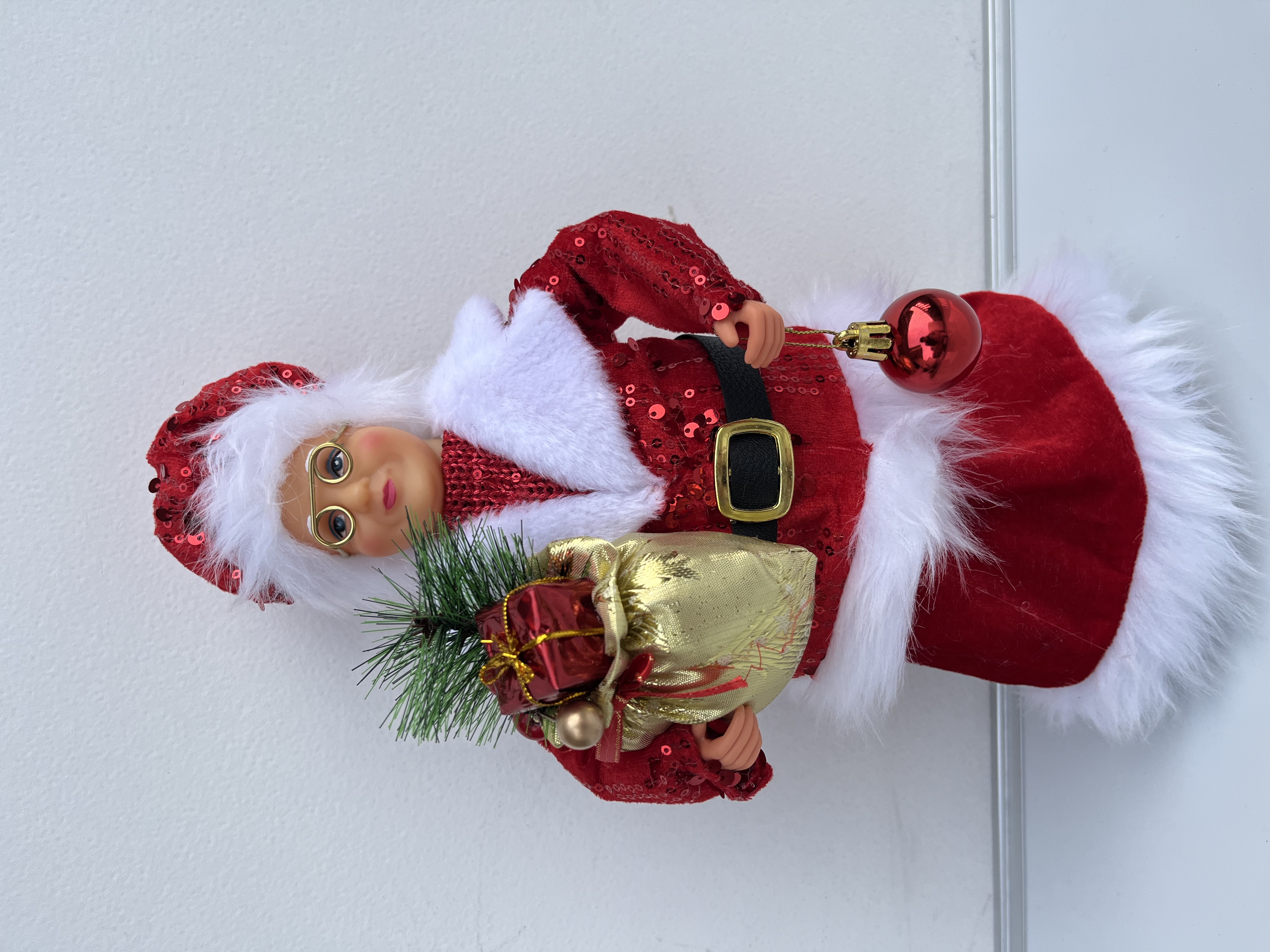 圣诞节装饰摆件摆件商场橱窗布置圣诞老婆婆金色礼物袋详情图4