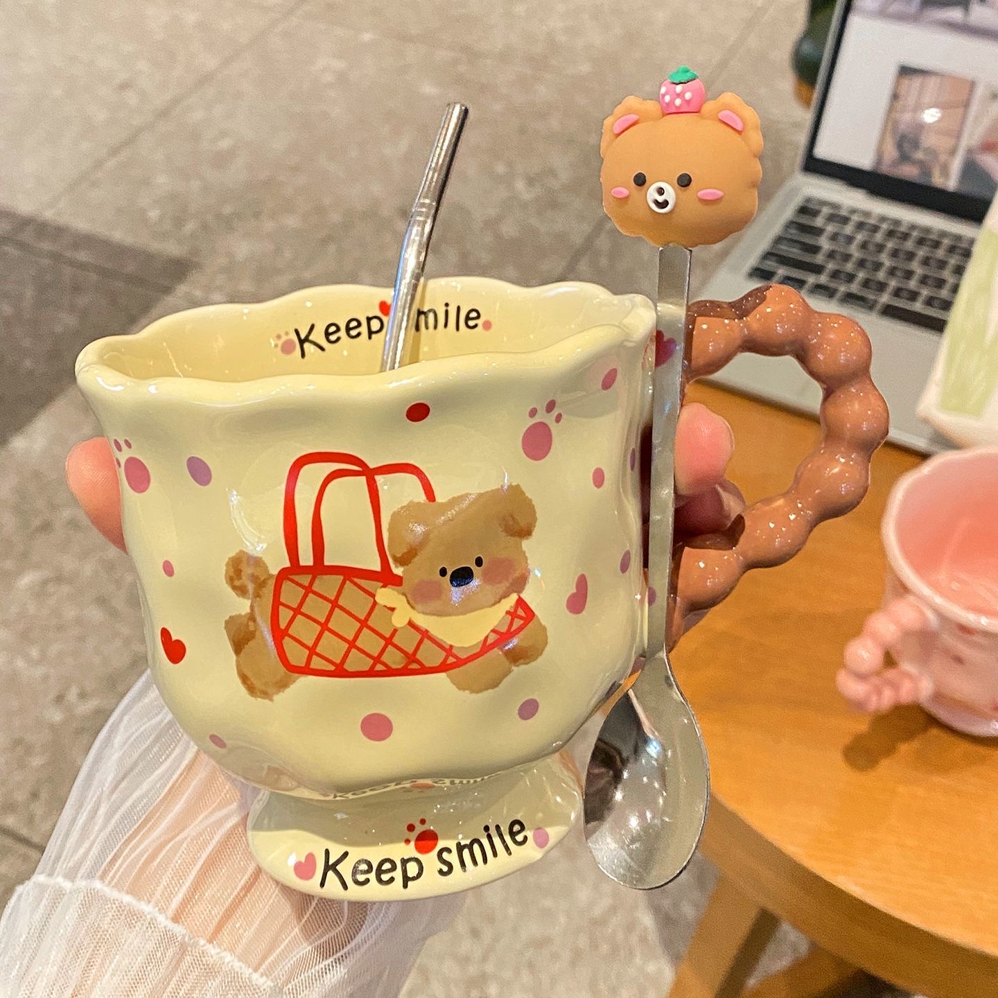 ins rabbit mugs, high appearance level cups, ceramic couple cups, birthday gifts for girls, souvenirs, straw cups, ceramic cups, mugs