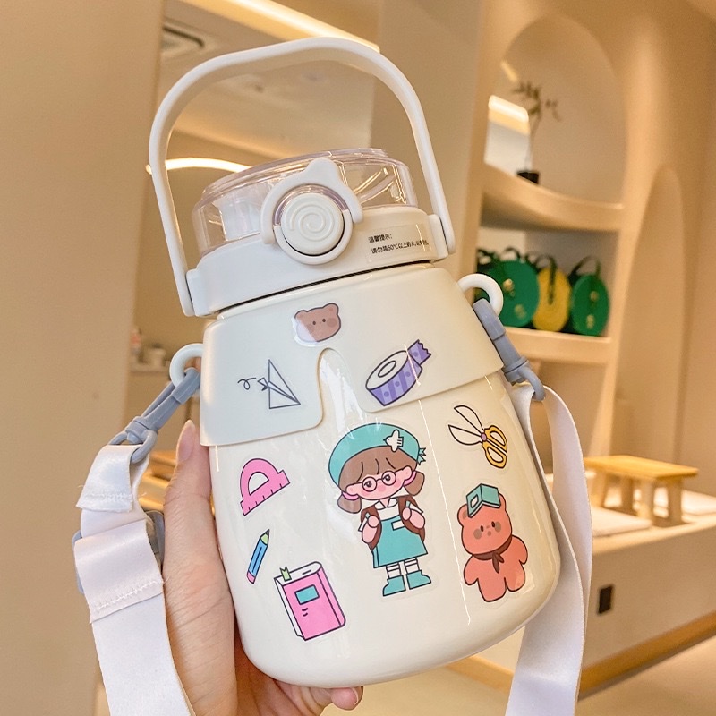 Titanium alloy magnetic suction insulated cup, large-capacity portable water cup, stainless steel water bottle, outdoor sports cup Specification image