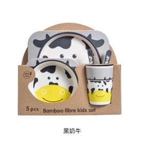 黑奶牛正方形五件套