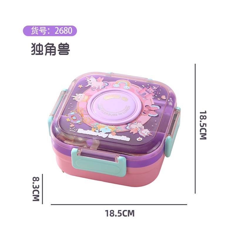 304不锈钢食堂便当盒卡通学生饭盒便携带餐盒小学生食品级 详情图3