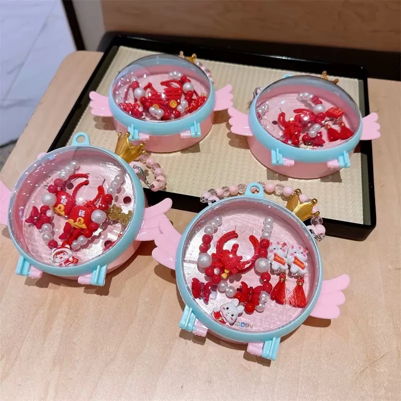 Children's New Year Princess Necklace Set, Little Girl New Year Greeting and Celebration Gift Box details Picture