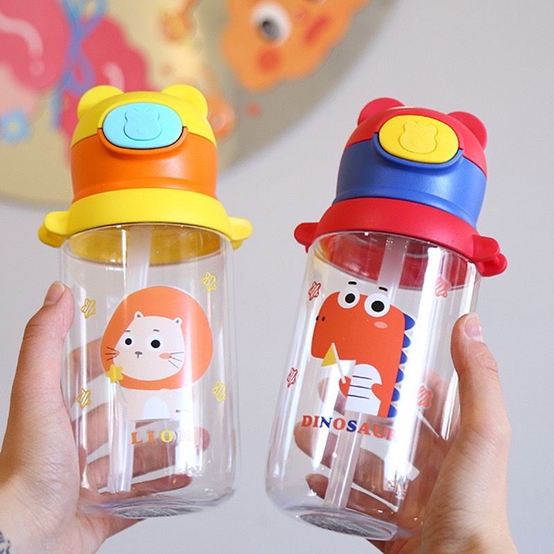 New children's creative bouncy lid plastic cup, bear portable water cup, cartoon cute student portable cup detail image 2