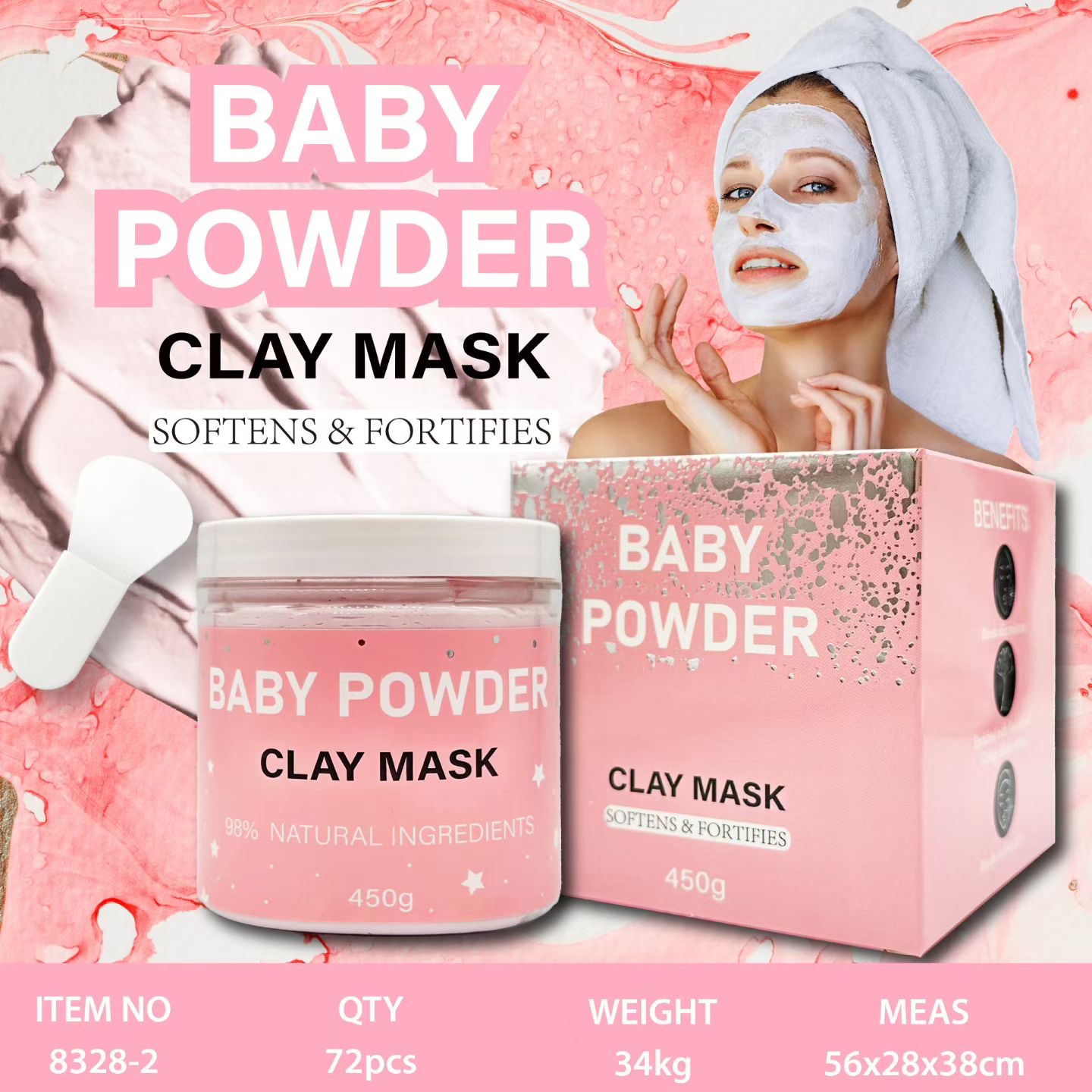 BABYPOWDER身体面膜天然沐浴糖盐磨砂膏油丝袜喷雾保湿润肤涂抹面膜护肤品