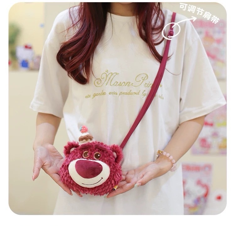 正版草莓熊 斜挎腰包 可爱卡通包包 潮流百搭款详情图6