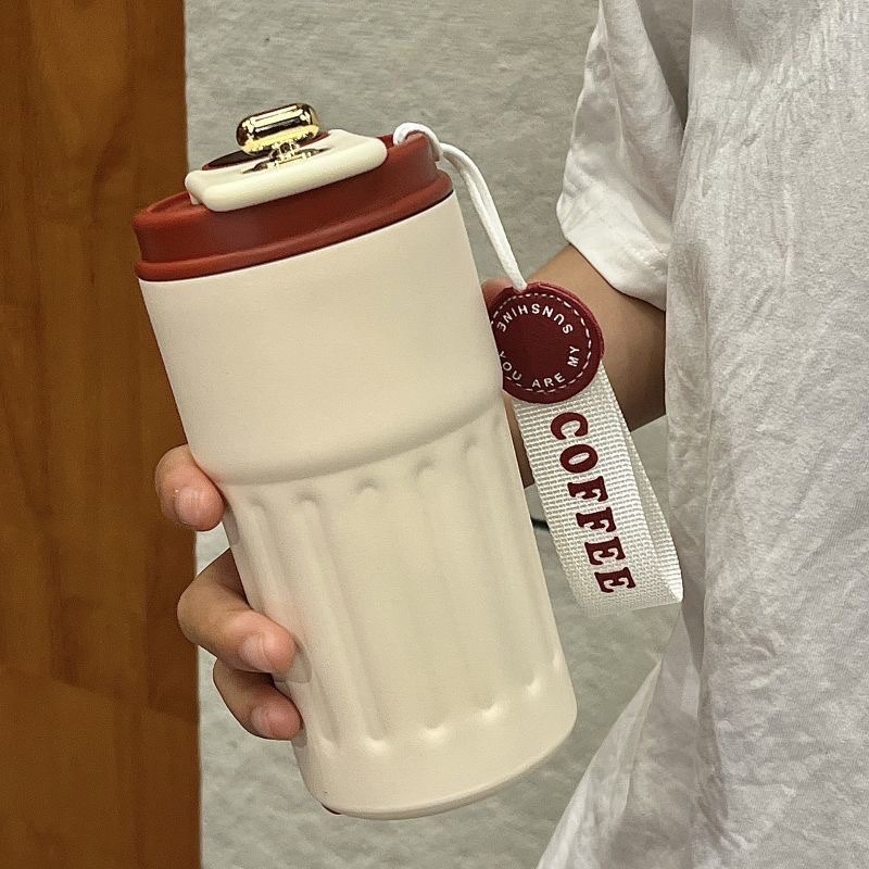 316 stainless steel smart coffee cup, insulated cup, gift, high appearance level, portable drawstring water cup, student travel cup detail image 1