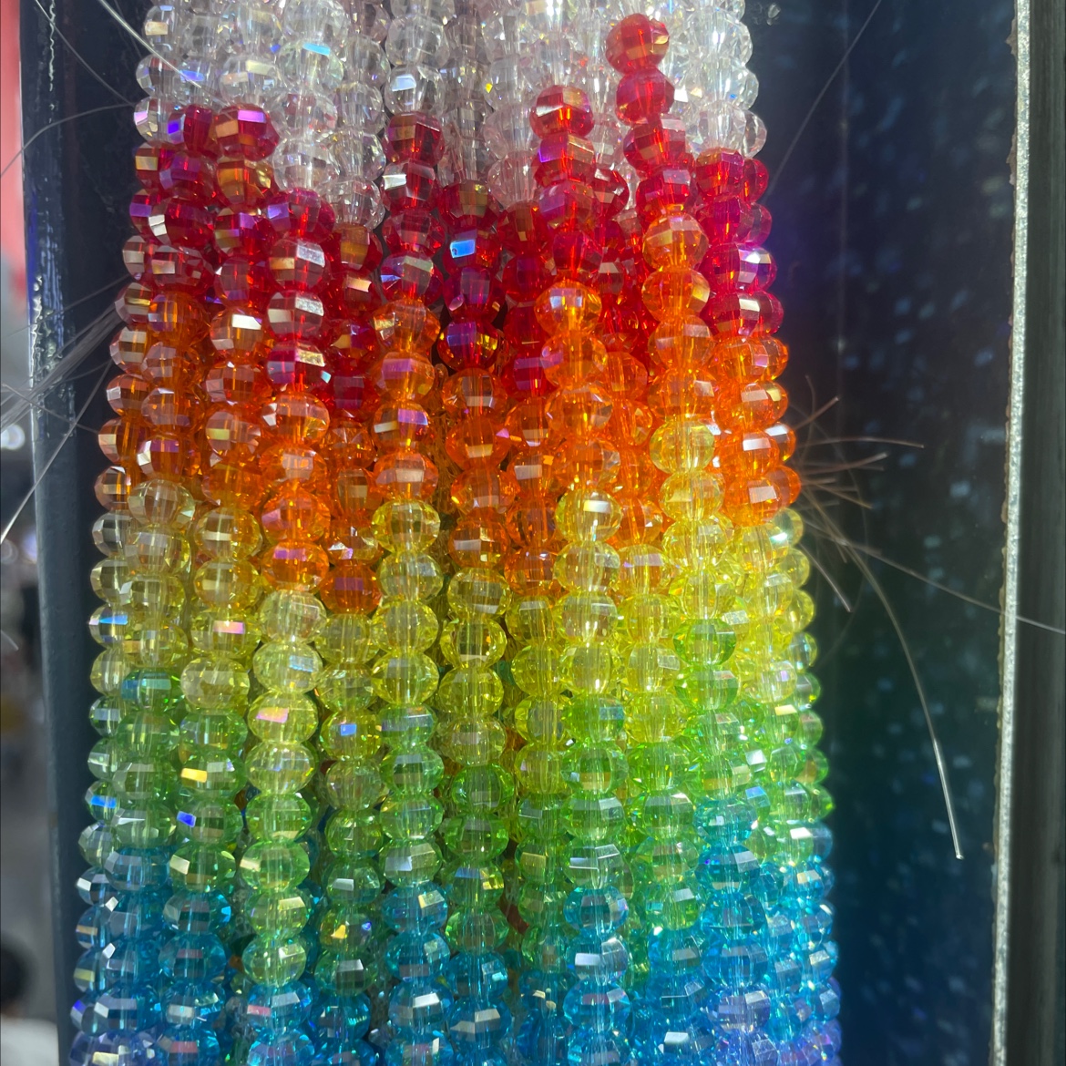 卡8灯笼珠西瓜珠玻璃水晶天堂之光彩虹色混色嫂子水晶饰品配件DIY