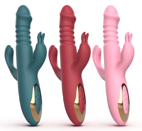 女用情趣用品/头部震动伸缩/双头12段调频震动/尾部震动
