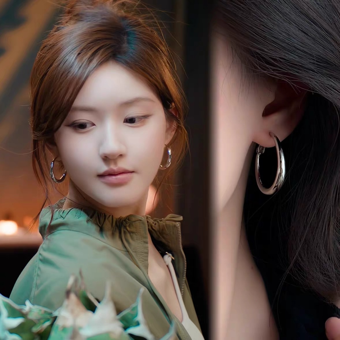 「耀眼」赵露思许我耀眼同款素圈耳饰蚊香盘耳夹耳环耳钉女耳圈饰品耳钉产品图