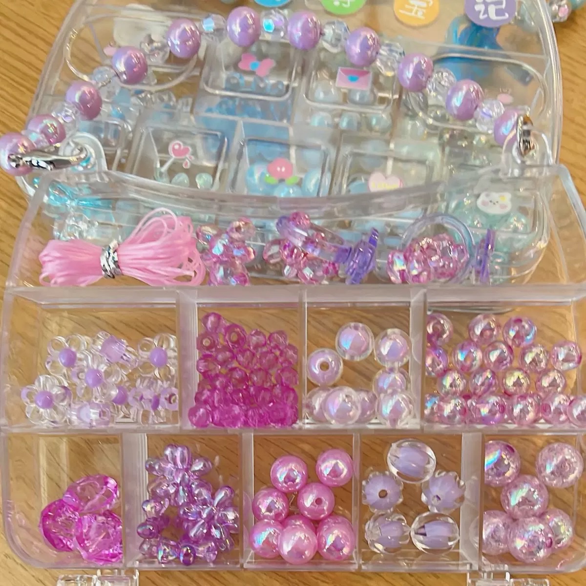 DIY handmade beads, pearl stringing beads, wooden beads accessories, colorful and creative handmade materials, decorative items, DIY handmade beads