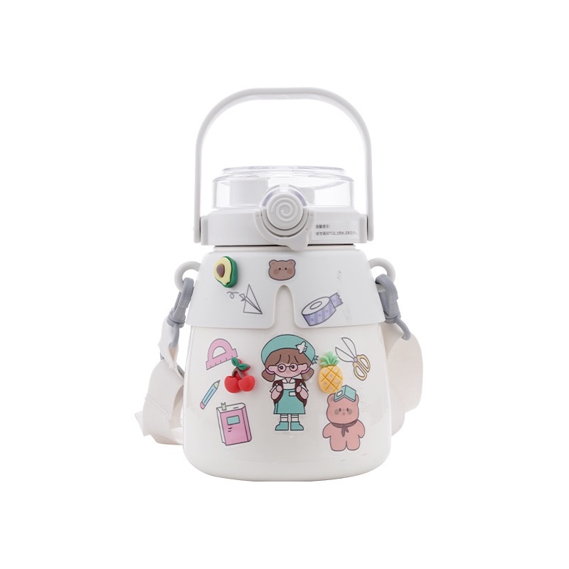 Titanium alloy magnetic suction insulated cup, large-capacity portable water cup, stainless steel water bottle, outdoor sports cup Item Picture