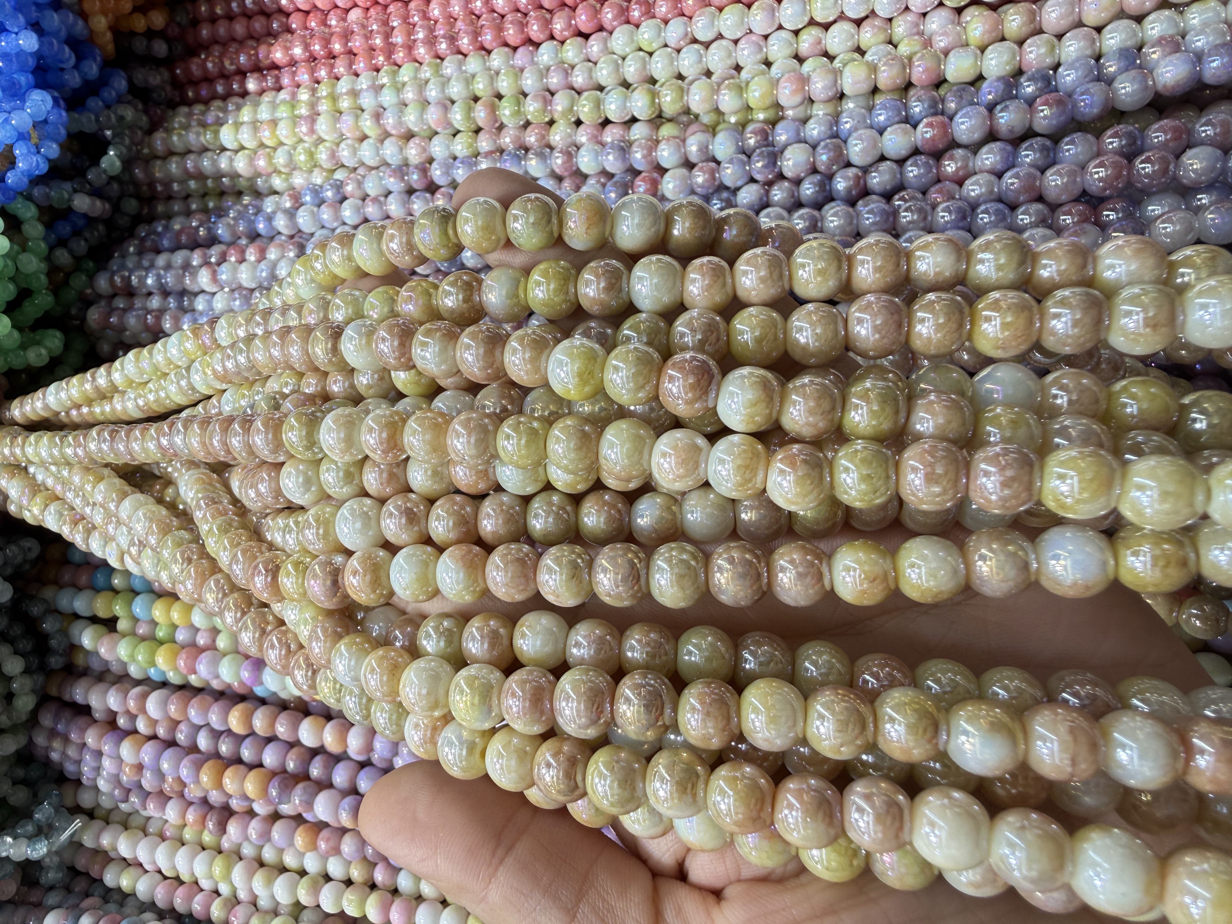 手工DIY珠子串珠材料珍珠木珠多色串珠配件饰品制作用品