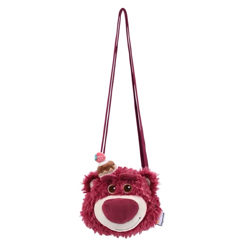 正版草莓熊 斜挎腰包 可爱卡通包包 潮流百搭款