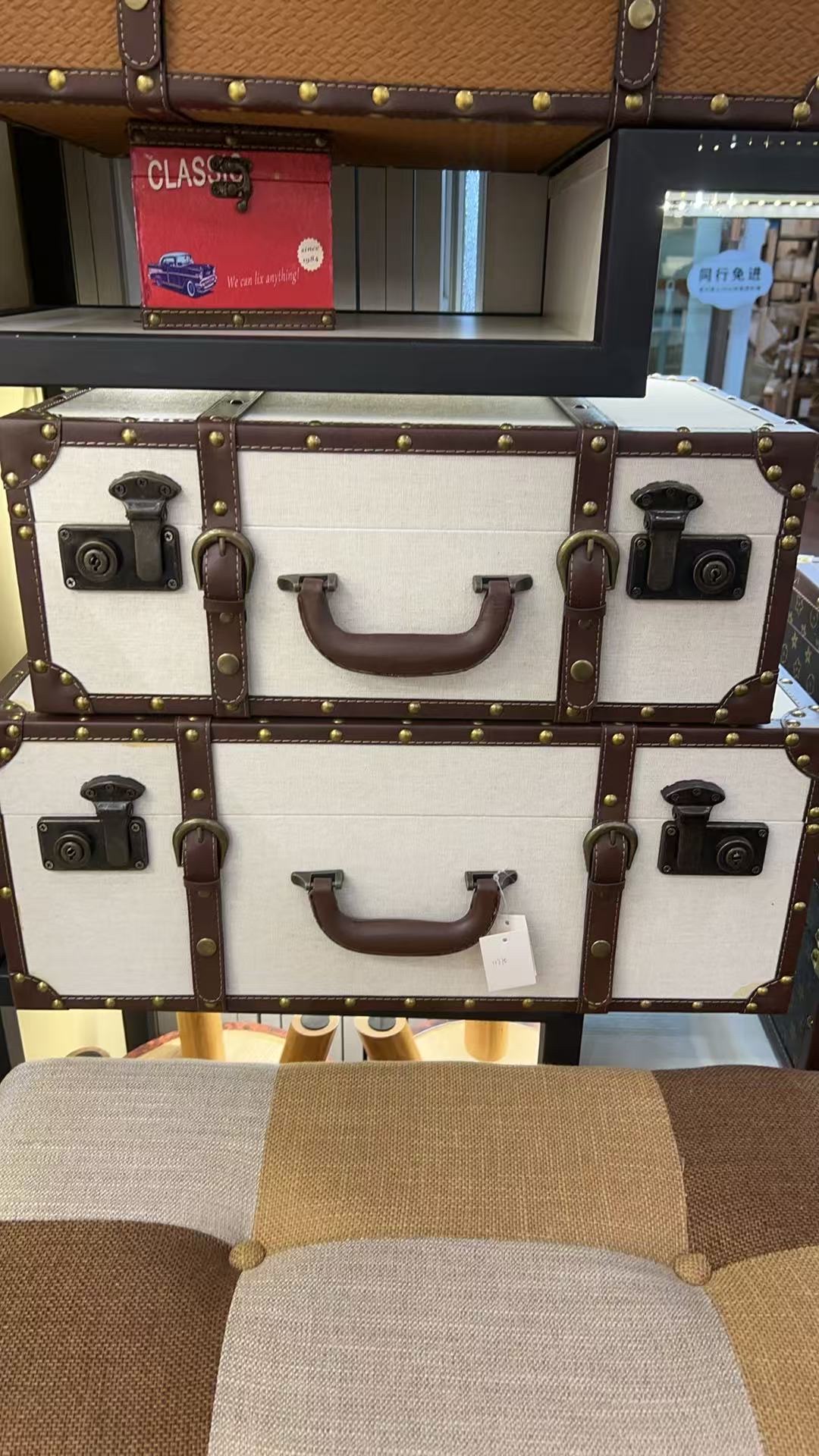 手提箱木质收纳箱装饰盒复古盒礼盒