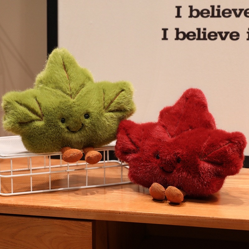 四季枫叶玩偶公仔秋天枫叶银杏叶毛绒玩具秋天景区树叶文创礼物批